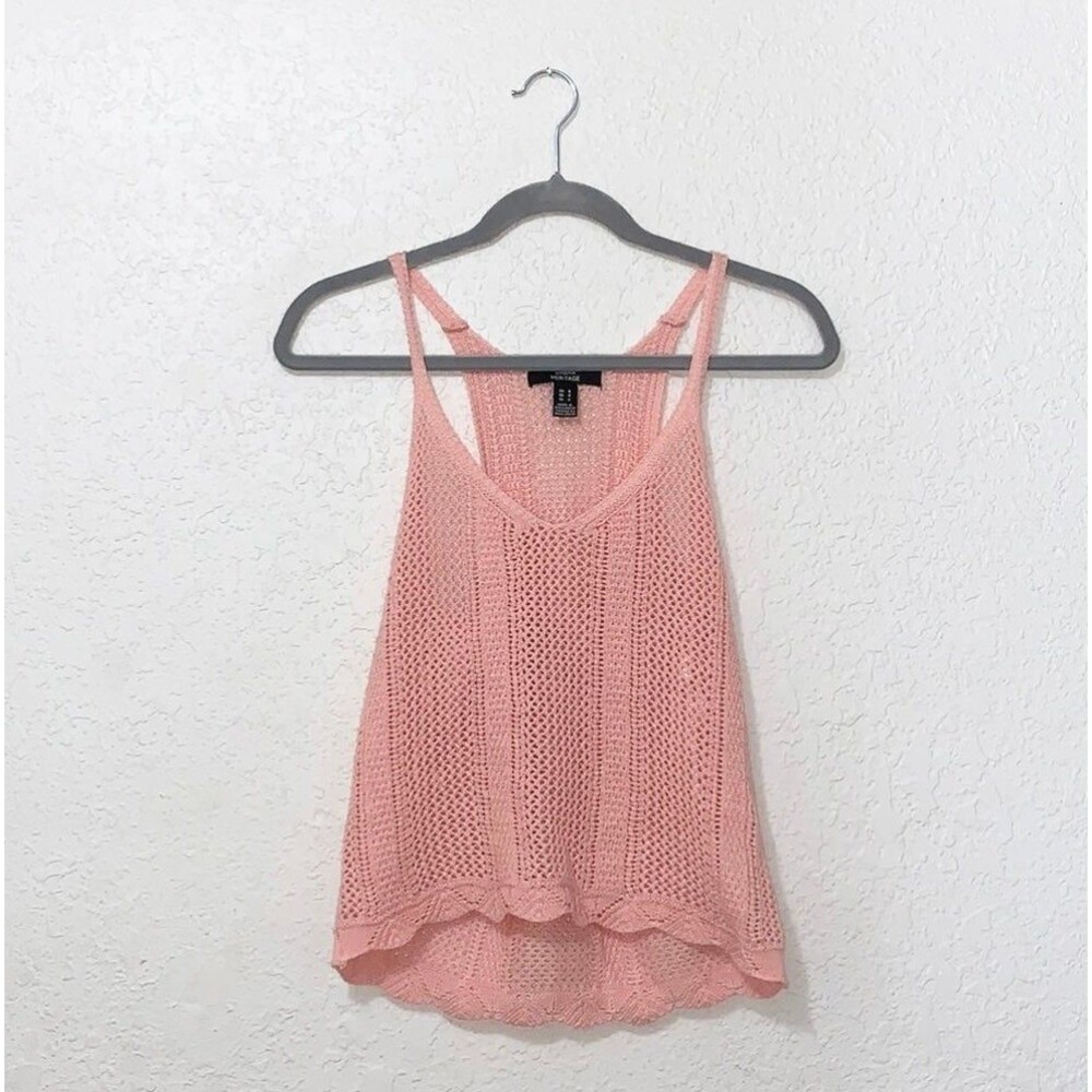 Urban Heritage pink crochet tank top